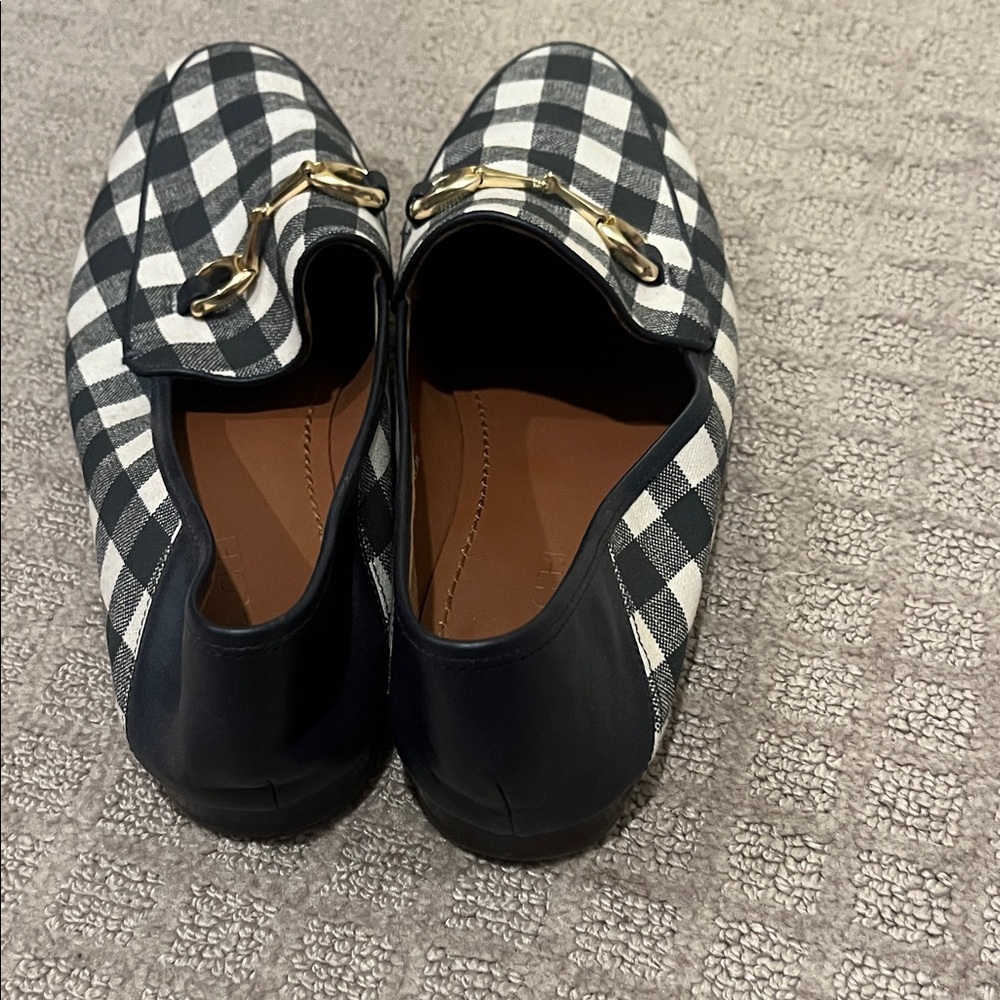 Coach Navy and White Checkered Loafers - Picture 3 of 6
